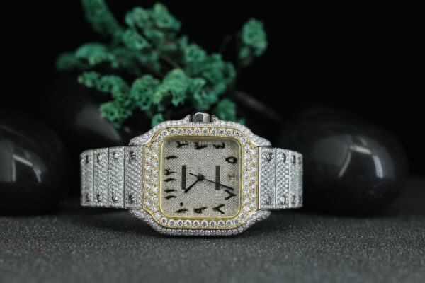 Diamond Watches For Men’s Handmade Moissanite Studded Fully Iced Out Hip-hop Moissanite Diamond Watch - Image 6