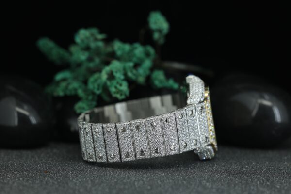 Diamond Watches For Men’s Handmade Moissanite Studded Fully Iced Out Hip-hop Moissanite Diamond Watch - Image 5