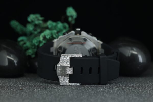 Black Rubber StrapVVS Moissanite Diamond Iced Out Automatic Movement Moissanite Diamond - Image 5