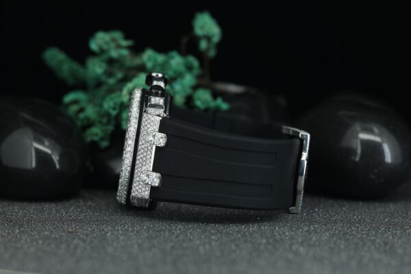 Black Rubber StrapVVS Moissanite Diamond Iced Out Automatic Movement Moissanite Diamond - Image 3