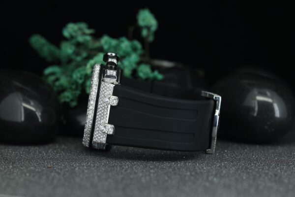 Black Rubber StrapVVS Moissanite Diamond Iced Out Automatic Movement Moissanite Diamond - Image 2