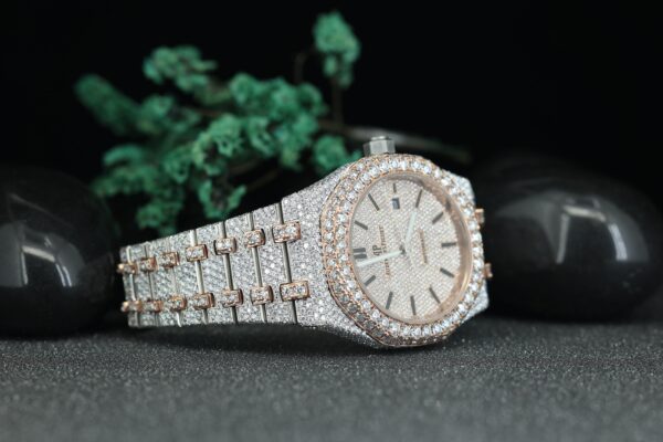 Bust Down Skeleton Moissanite Watch Unique Fully Iced Out Automatic Antique Limited Edition Watch - Image 4