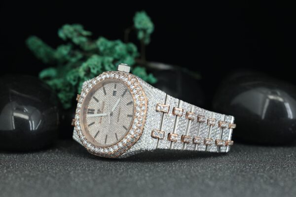 Bust Down Skeleton Moissanite Watch Unique Fully Iced Out Automatic Antique Limited Edition Watch - Image 7