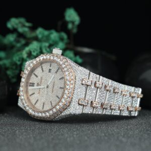 Bust Down Skeleton Moissanite Watch Unique Fully Iced Out Automatic Antique Limited Edition Watch