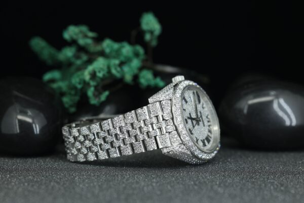 Classic Numeric Dial VVS Moissanite Stainless Steel Watch Bust Down Iced Out Bling Blink Watch Personalized Custom Watch - Image 12