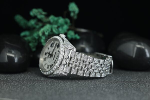 Classic Numeric Dial VVS Moissanite Stainless Steel Watch Bust Down Iced Out Bling Blink Watch Personalized Custom Watch - Image 5