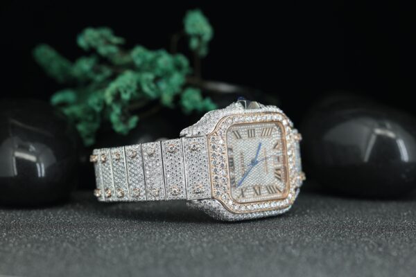 Full Iced Out Moissanite Diamond Men Watch Automatic Movement Stainless Steel Moissanite - Image 8