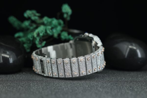 Full Iced Out Moissanite Diamond Men Watch Automatic Movement Stainless Steel Moissanite - Image 4