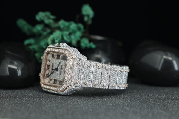 Diamond Watches For Men’s Handmade Moissanite Studded Fully Iced Out Hip-hop Moissanite Diamond Watch - Image 8