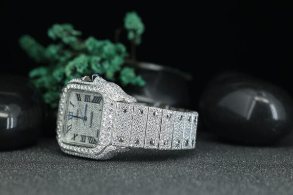 Diamond Watches For Men’s Handmade Moissanite Studded Fully Iced Out Hip-hop Moissanite Diamond Watch - Image 6