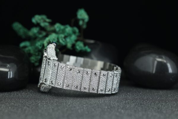 Diamond Watches For Men’s Handmade Moissanite Studded Fully Iced Out Hip-hop Moissanite Diamond Watch - Image 3