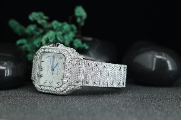 Diamond Watches For Men’s Handmade Moissanite Studded Fully Iced Out Hip-hop Moissanite Diamond Watch - Image 2