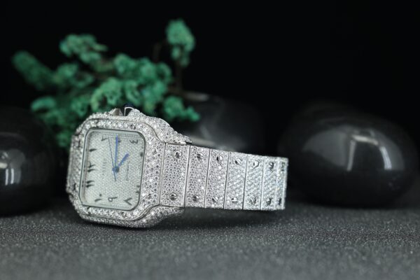 Diamond Watches For Men’s Handmade Moissanite Studded Fully Iced Out Hip-hop Moissanite Diamond Watch - Image 8