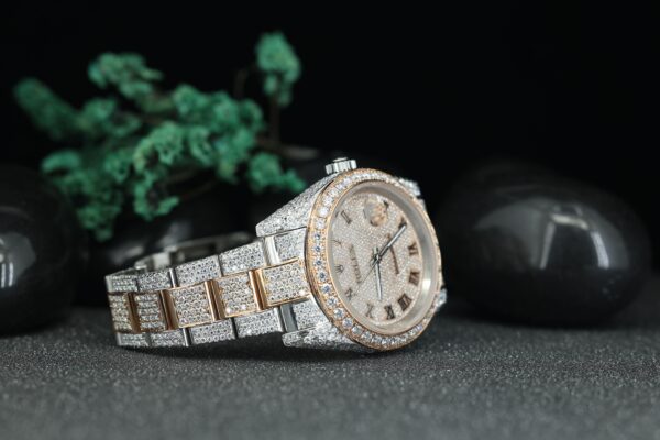 Men’s Moissanite Diamond Watch, Moissanite Unique watch, Full Bust Down Watch, Watch For Adults, Stainless Steel - Image 4