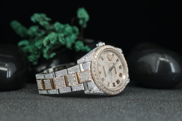 Men’s Moissanite Diamond Watch, Moissanite Unique watch, Full Bust Down Watch, Watch For Adults, Stainless Steel - Image 3