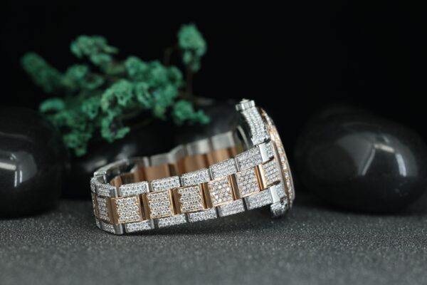 Men’s Moissanite Diamond Watch, Moissanite Unique watch, Full Bust Down Watch, Watch For Adults, Stainless Steel - Image 2