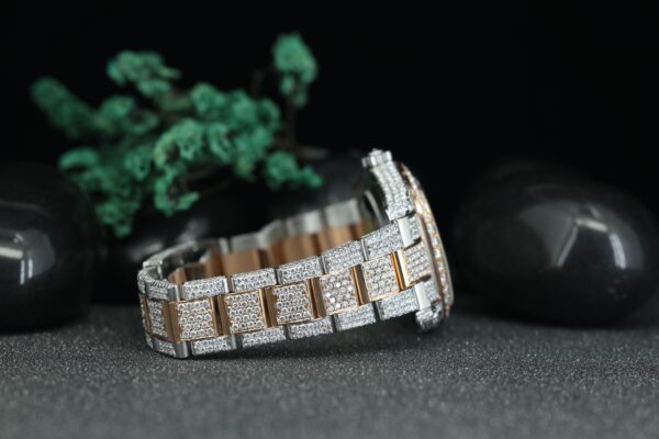 Men’s Datejust Fully Iced Out Full Load Genuine Moissanite Diamond Roman Dial Watch - Image 6