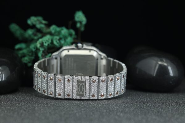 Round Cut Moissanite Square Shape Luxury VVS1 Moissanite Diamond Watch Handcrafted Watch For Men’s Hip Hop Jewelry For Him - Image 9