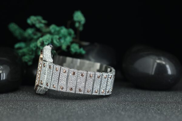 Round Cut Moissanite Square Shape Luxury VVS1 Moissanite Diamond Watch Handcrafted Watch For Men’s Hip Hop Jewelry For Him - Image 8