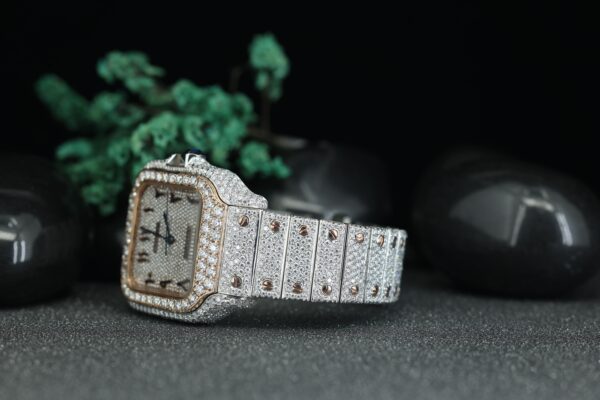 Round Cut Moissanite Square Shape Luxury VVS1 Moissanite Diamond Watch Handcrafted Watch For Men’s Hip Hop Jewelry For Him - Image 7