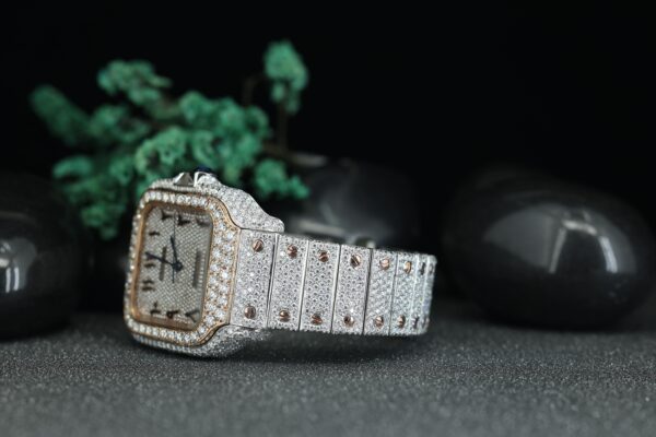Round Cut Moissanite Square Shape Luxury VVS1 Moissanite Diamond Watch Handcrafted Watch For Men’s Hip Hop Jewelry For Him - Image 6
