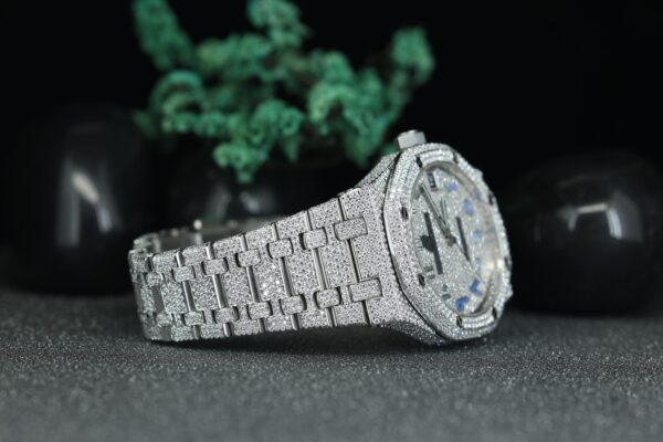 Arabic Dial Diamond Watch Mens Stainless Steel Octagon Face Moissanite Diamond Fully Iced Luxury Automatic Watch - Image 4