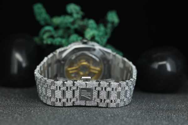 Arabic Dial Diamond Watch Mens Stainless Steel Octagon Face Moissanite Diamond Fully Iced Luxury Automatic Watch - Image 2