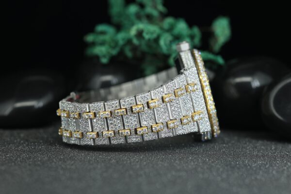 Luxury Moissanite Diamond Watch Arabic Letter Round Dial VVS White Moissanite Automatic Wrist Watch - Image 4