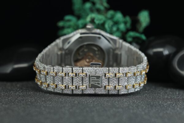 Luxury Moissanite Diamond Watch Arabic Letter Round Dial VVS White Moissanite Automatic Wrist Watch - Image 3