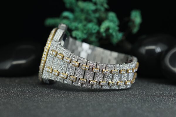 Luxury Moissanite Diamond Watch Arabic Letter Round Dial VVS White Moissanite Automatic Wrist Watch - Image 6