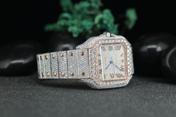 high quality moissanite watch Premium Quality VVS Clarity Moissanite Diamond Iced Out Analog Diamond Studded - Image 2
