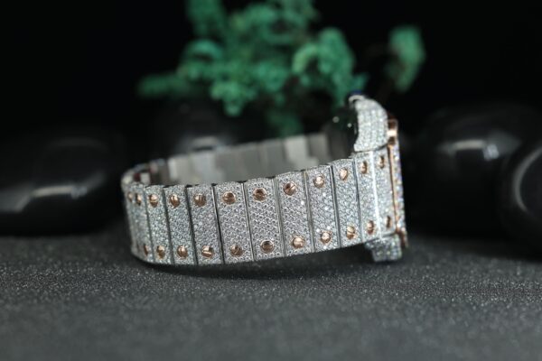 Round Cut Moissanite Square Shape Luxury Automatic Movement Diamond Men’s Watch, Hip-Hop Diamond Watch - Image 3