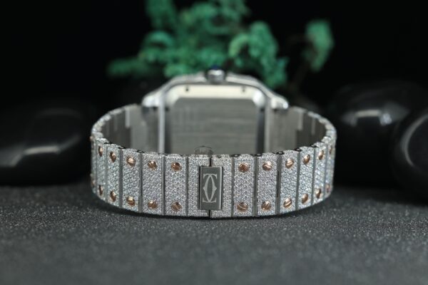 Round Cut Moissanite Square Shape Luxury Automatic Movement Diamond Men’s Watch, Hip-Hop Diamond Watch - Image 2
