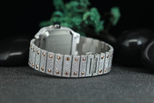 high quality moissanite watch Premium Quality VVS Clarity Moissanite Diamond Iced Out Analog Diamond Studded - Image 3