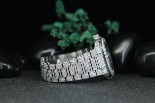 Brilliant Cut VVS1 Moissanite Watch, Hip Hop Diamond Watch, Luxury Watch Collection, Automatic Diamond Watches For Gift - Image 3