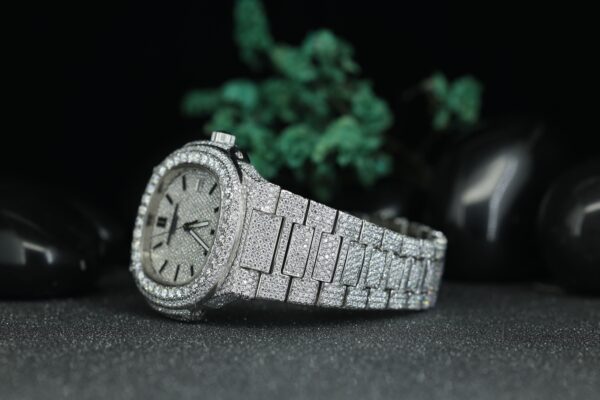 Brilliant Cut VVS1 Moissanite Watch, Hip Hop Diamond Watch, Luxury Watch Collection, Automatic Diamond Watches For Gift - Image 2