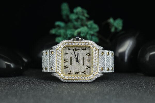 Iced Out Moissanite Diamond Watch Luxury Fully VVV Moissanite Diamond Iced Out Hip Hop Buss Down Watch - Image 3