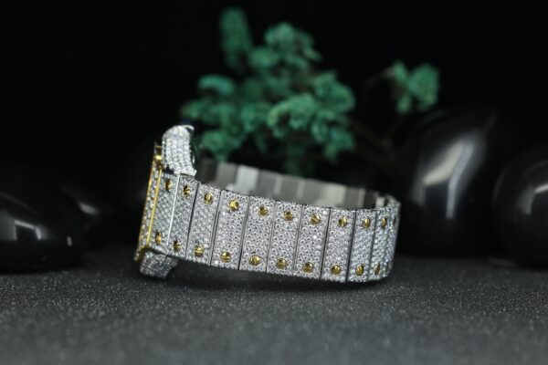 Iced Out Moissanite Diamond Watch Luxury Fully VVV Moissanite Diamond Iced Out Hip Hop Buss Down Watch - Image 2