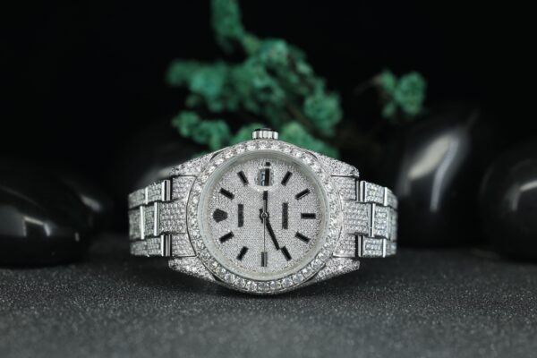 Full White Custom Iced Out MOissanite Diamond Watch, Brilliant Cut VVS1 Moissanite Watch, Luxury Watch Collection - Image 2