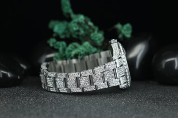Full White Custom Iced Out MOissanite Diamond Watch, Brilliant Cut VVS1 Moissanite Watch, Luxury Watch Collection - Image 7
