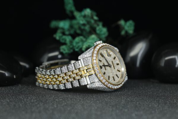 Iced Out Natural Lab Grown Diamond Datejust Watch with Two-tone Jubilee Bracelet - Image 6