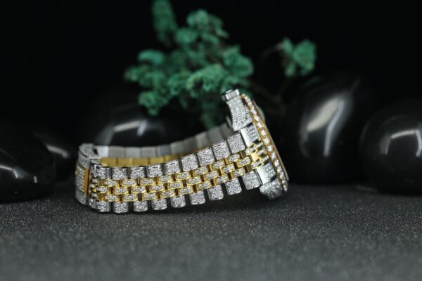 Iced Out Natural Lab Grown Diamond Datejust Watch with Two-tone Jubilee Bracelet - Image 5