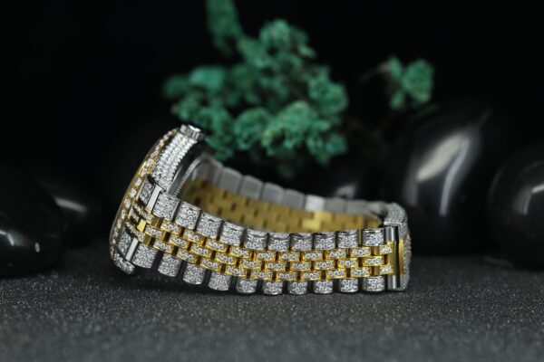 Iced Out Natural Lab Grown Diamond Datejust Watch with Two-tone Jubilee Bracelet - Image 3