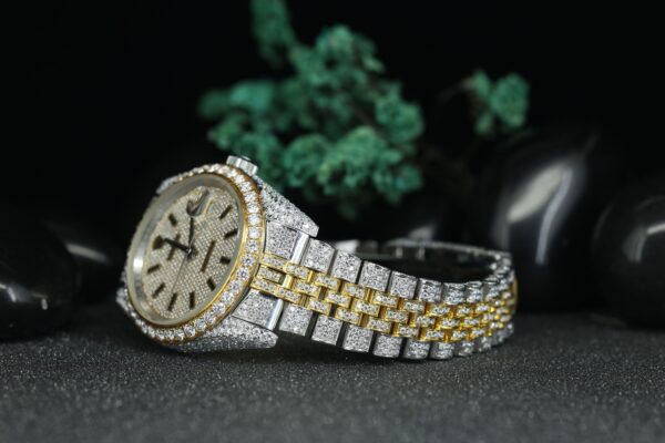 Iced Out Natural Lab Grown Diamond Datejust Watch with Two-tone Jubilee Bracelet - Image 2